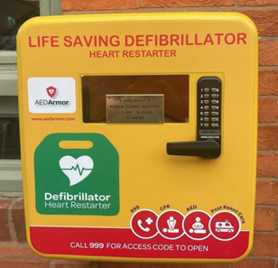 defibrillator urmston pub
